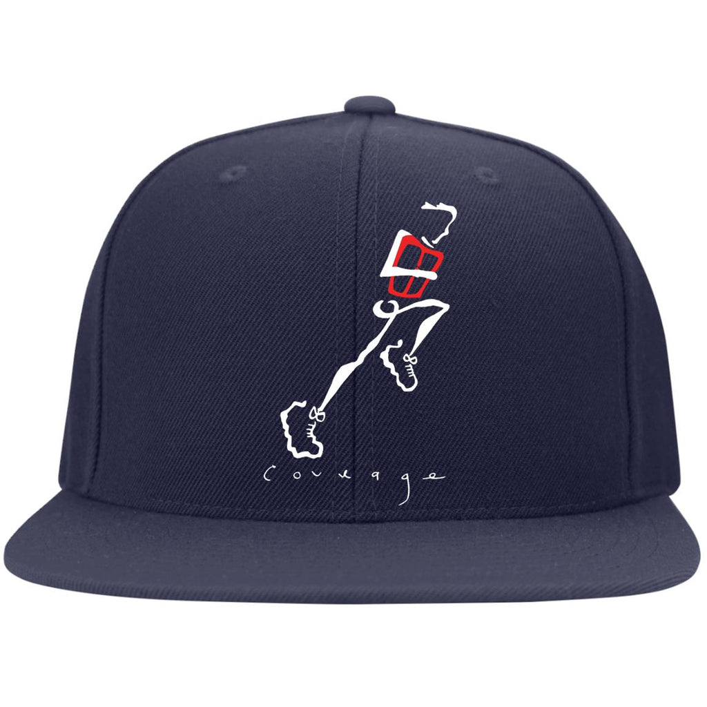 Running with Courage Men's Flat Bill Twill Flexfit Cap