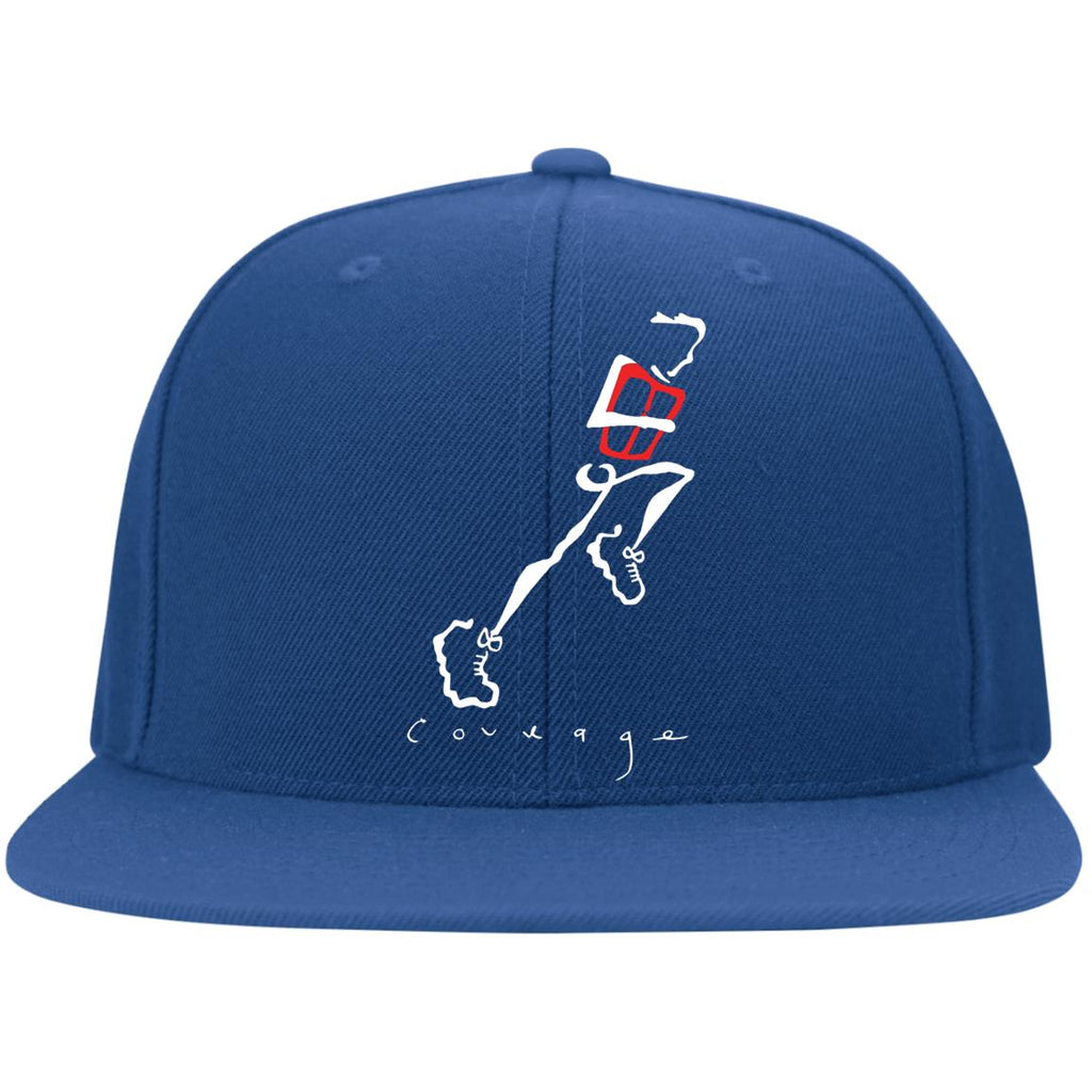 Running with Courage Men's Flat Bill Twill Flexfit Cap