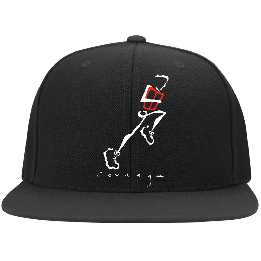 Running with Courage Men's Flat Bill Twill Flexfit Cap